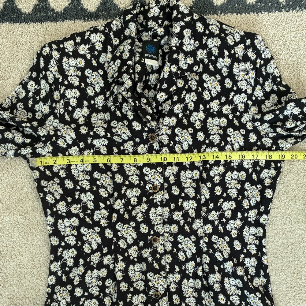 Vintage 80s Daisy Print Blouse - Picture 6 of 10